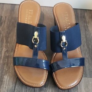 Italian Shoemakers Sandals Navy Sz 6